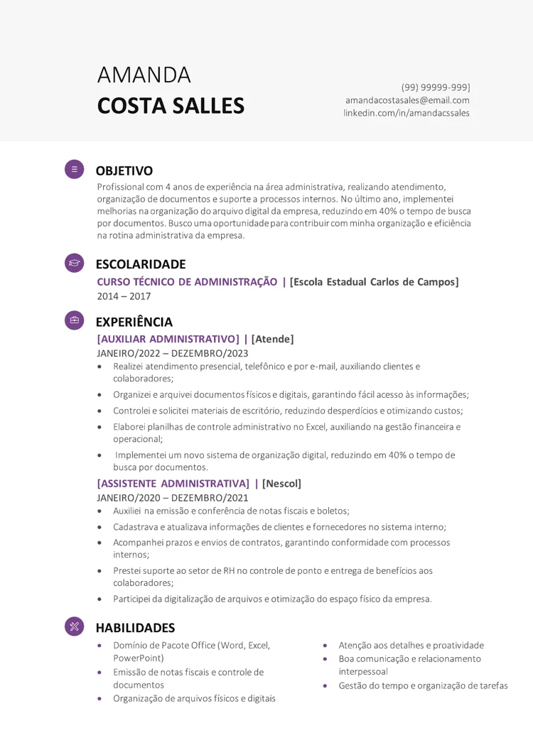 opção simples de currículo do Word "escolar design moderno"