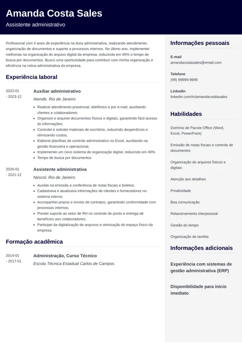 currículo simples alternativo aos modelos do Word