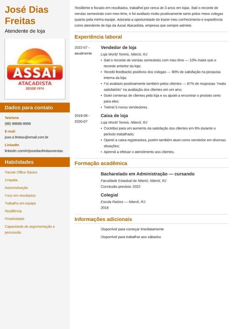 curriculo assai atacadista