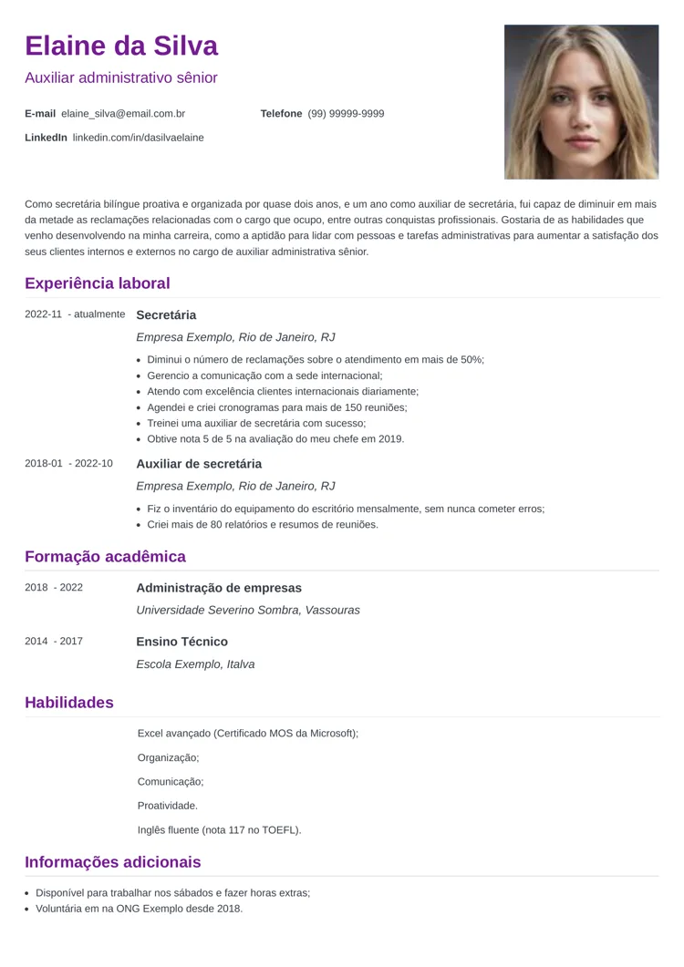 CV para editar modelo Nanica