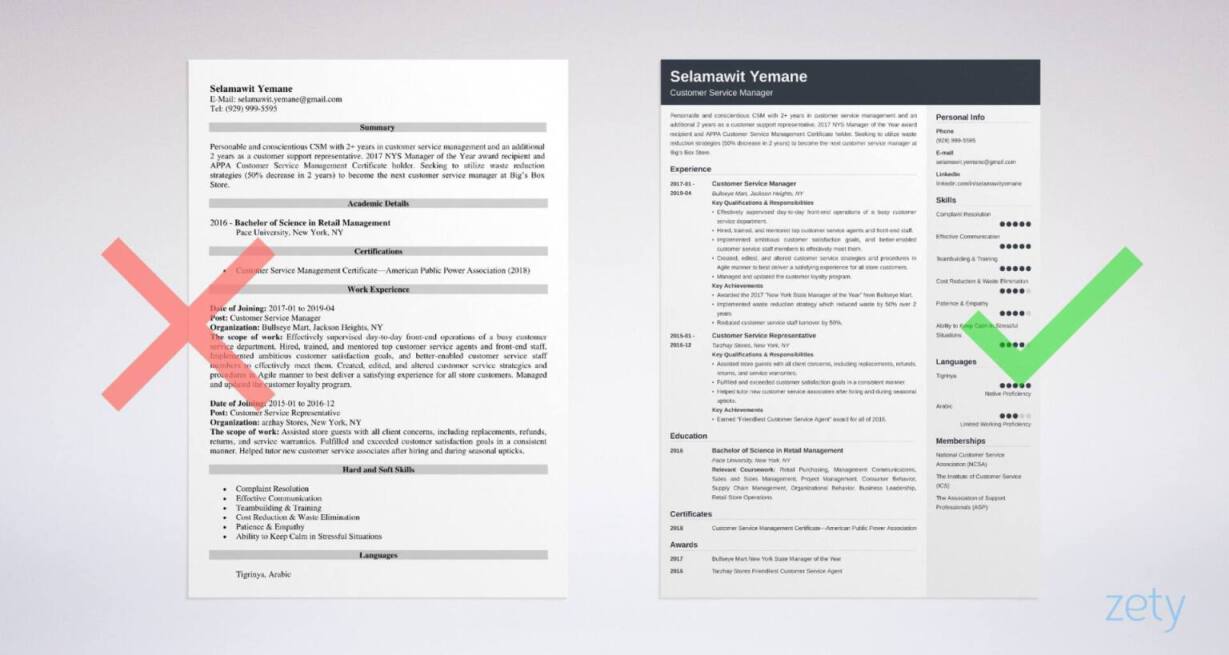 customer service manager resume templates