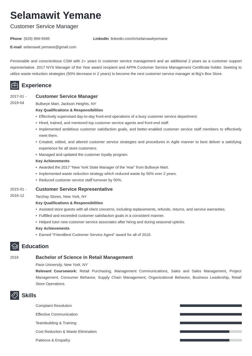 customer service manager resume example template newcast