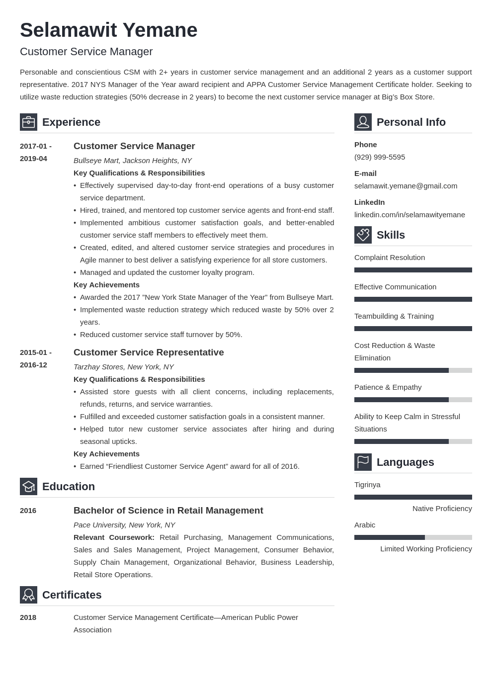 customer service manager resume example template vibes