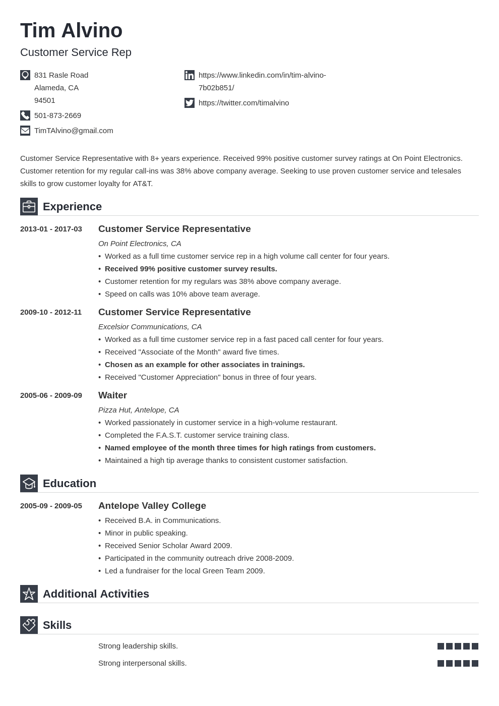 Customer Service Representative Resume Examples 21