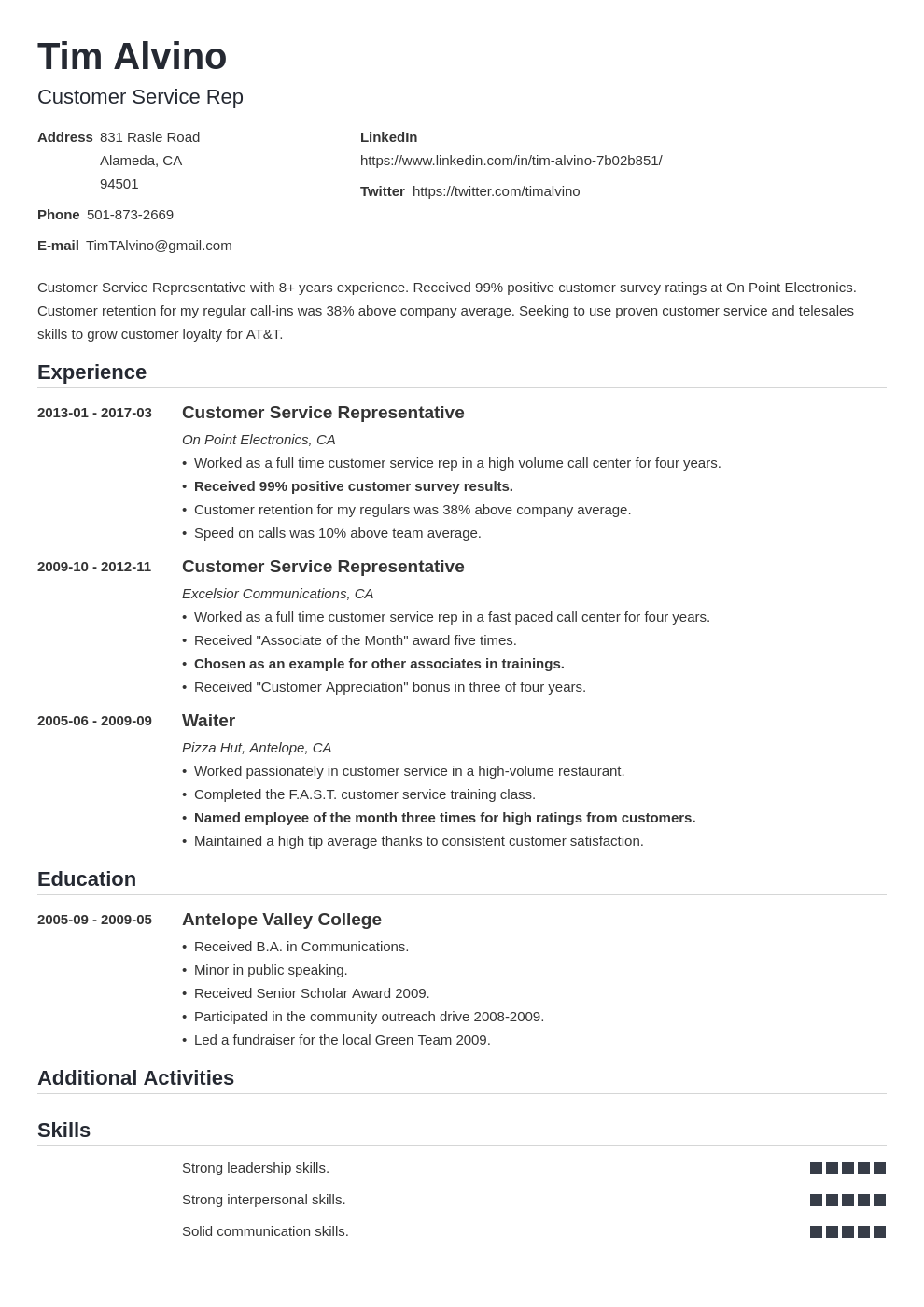 Headline Cv Cabai   Customer Service Resume Template Nanica 