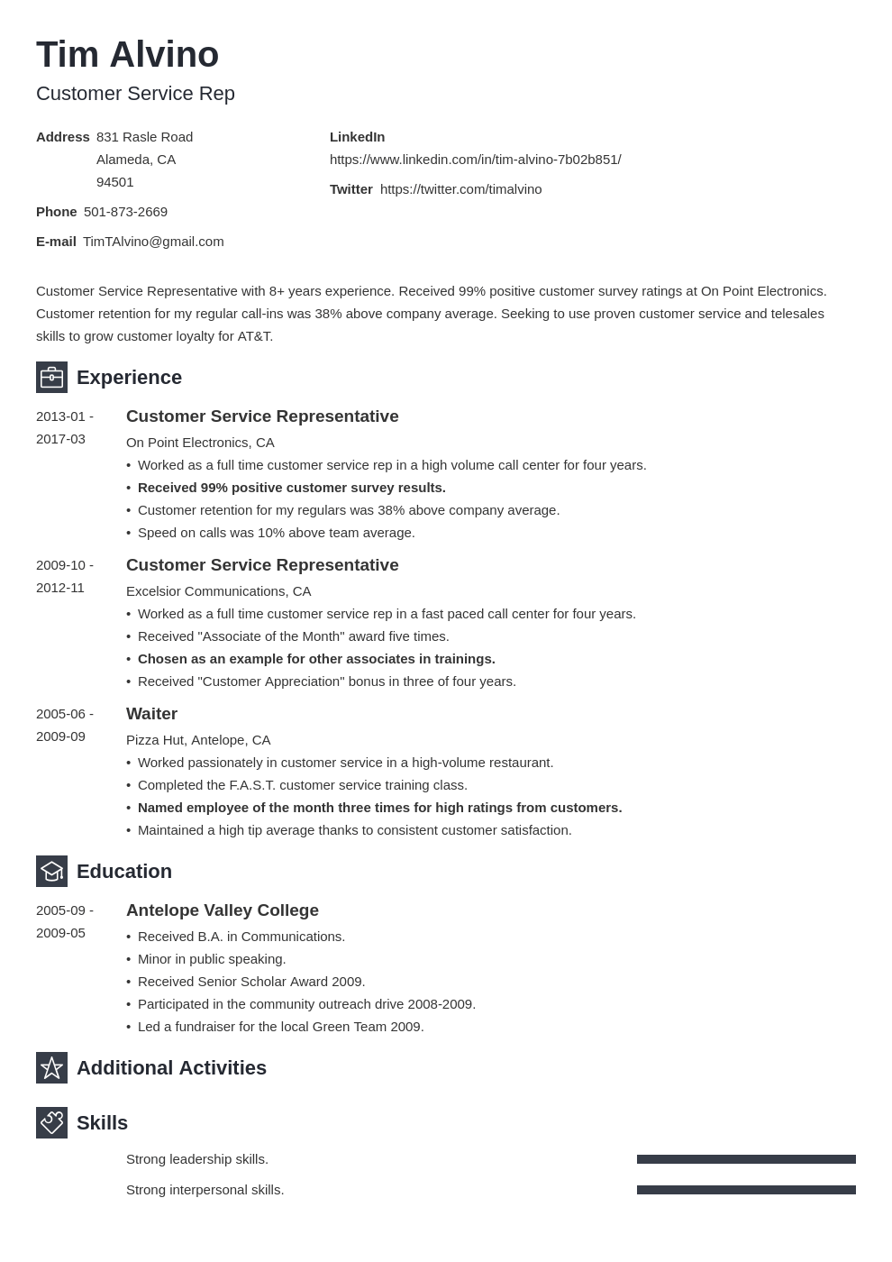 Customer Service Resume Examples Templates Tips