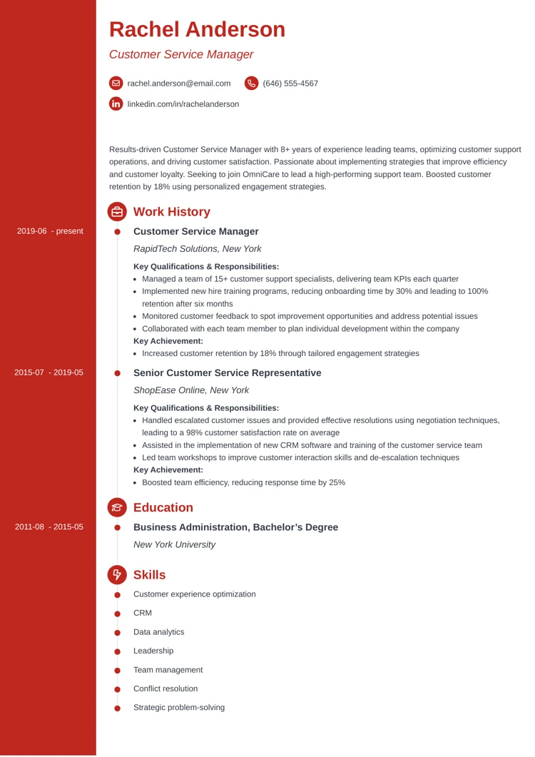 customer service manager resume example by zety