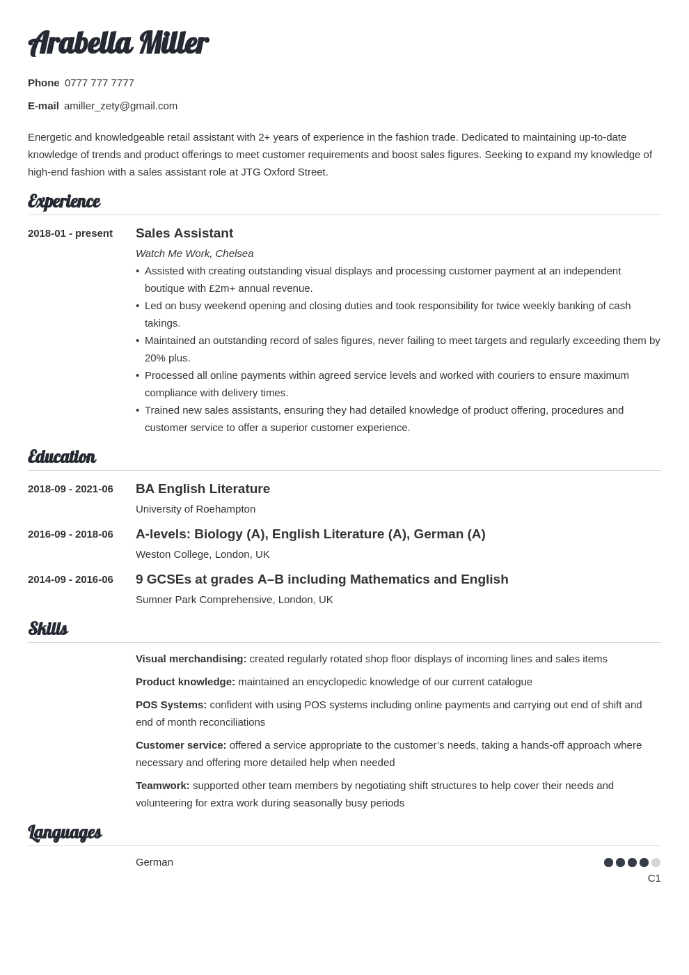 how to write a curriculum vitae for education