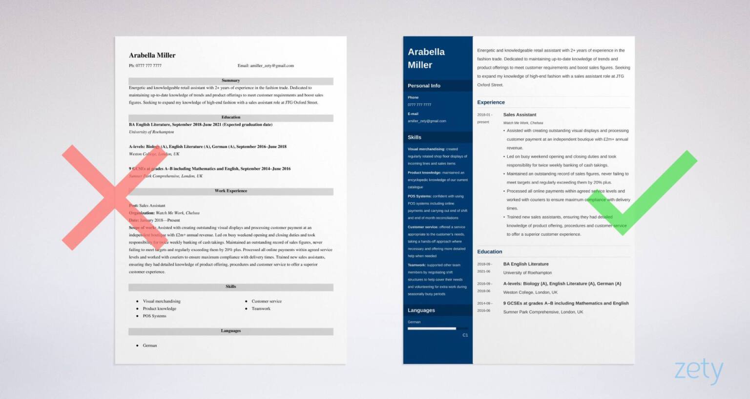 sample cv templates