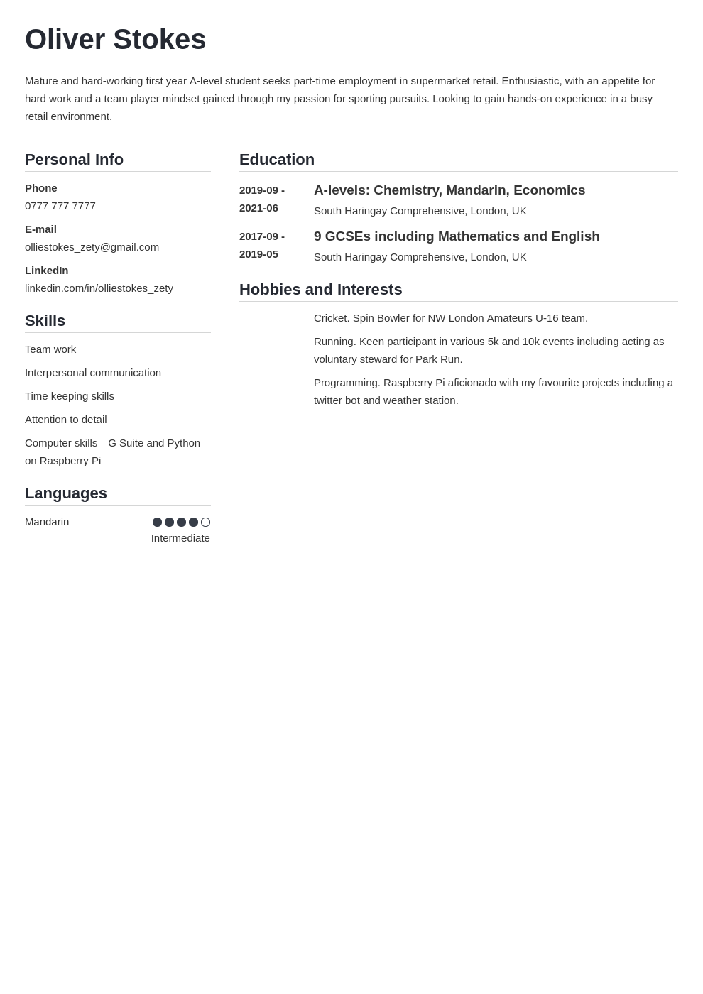 16 Year Old Resume Sample