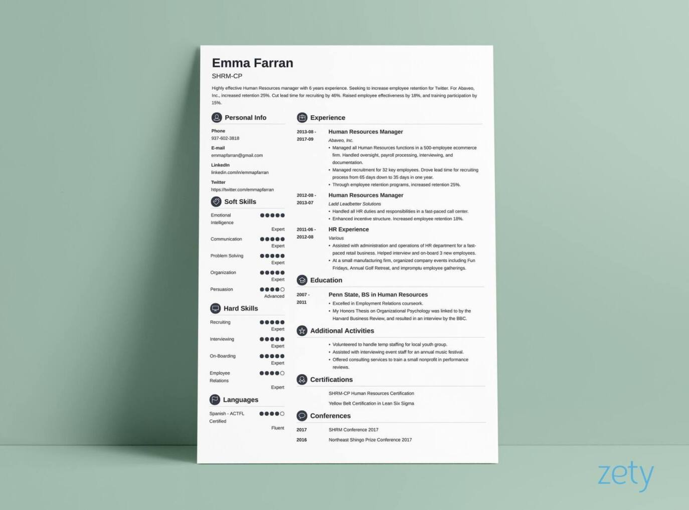 Curriculum Vitae (CV) Format 20+ Examples & Tips