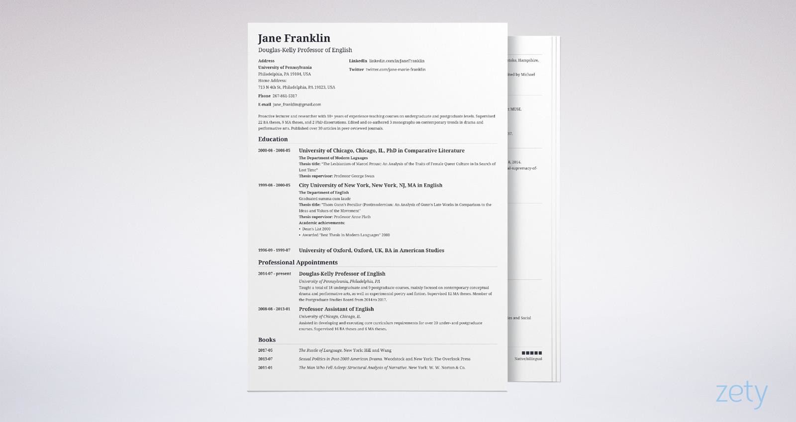 Curriculum Vitae CV Format [20 Examples & Tips]