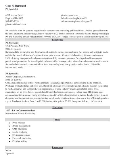 shoot exhaust preferable Curriculum Vitae (CV) Format [20+ Examples & Tips For 2023]