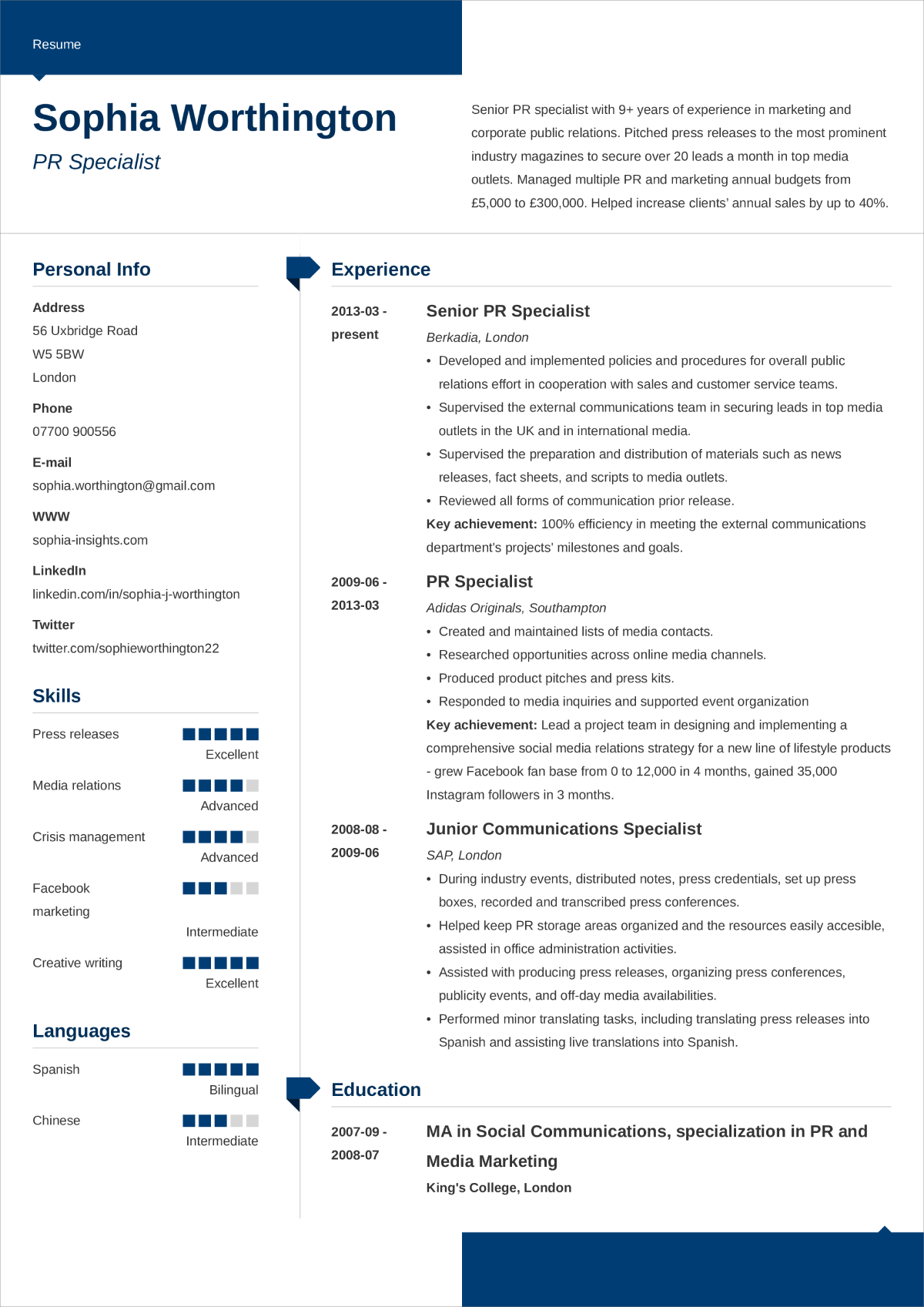 CV Layout How To Lay Out A Professional CV 5 Examples 