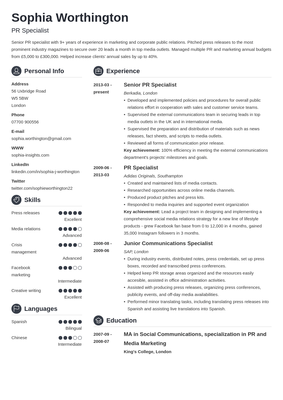 Personal Statement Professional Profile