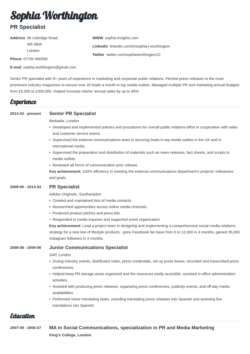 Personal Statement/Personal Profile for Resume/CV: Examples Pertaining To Personal Business Profile Template
