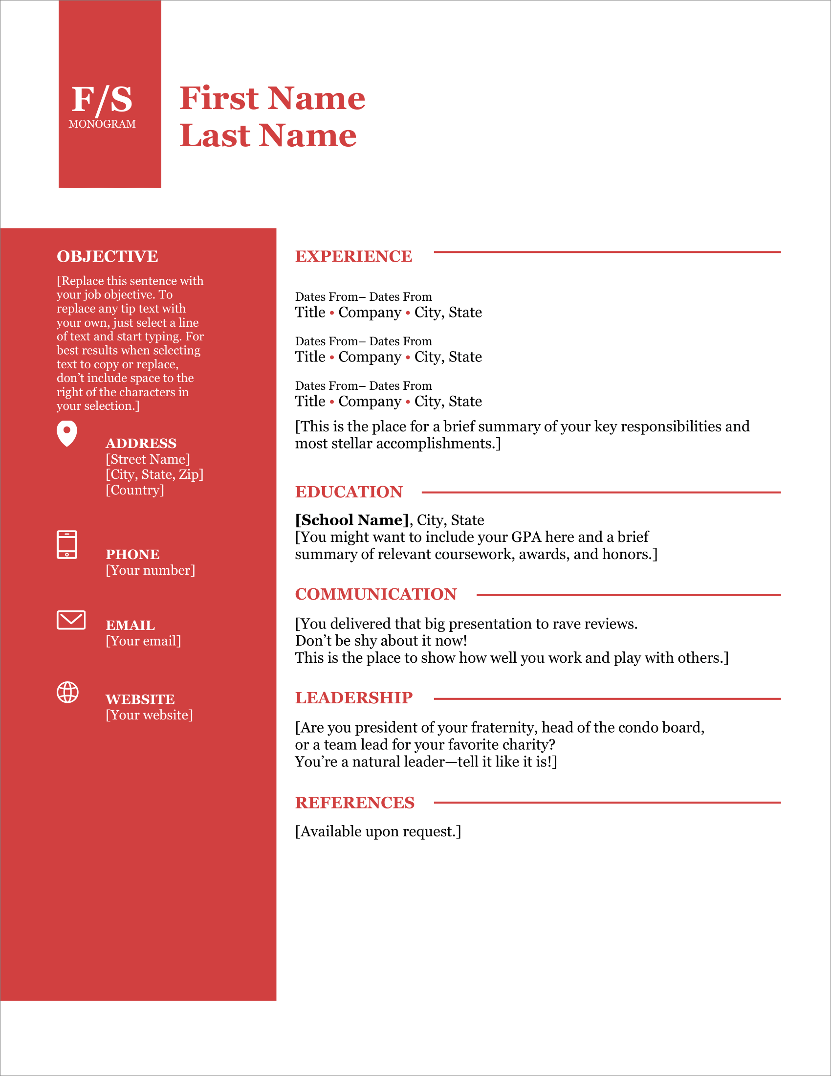 sample resume uk