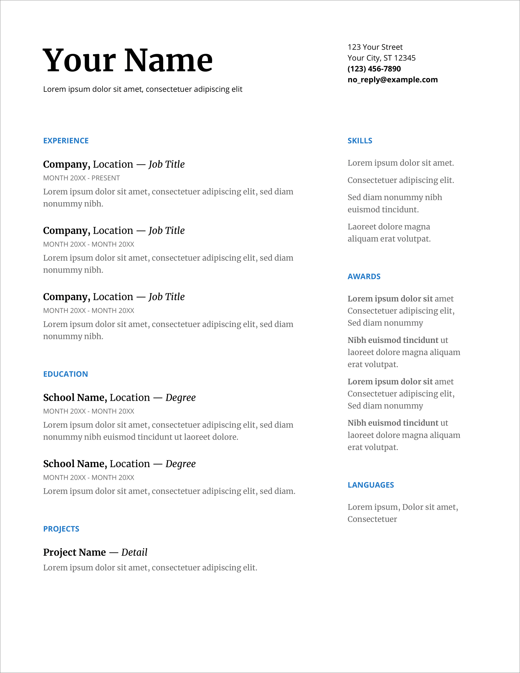 21+ Free CV Templates for the UK to Download (Word, PDF) With Regard To Free Blank Cv Template Download
