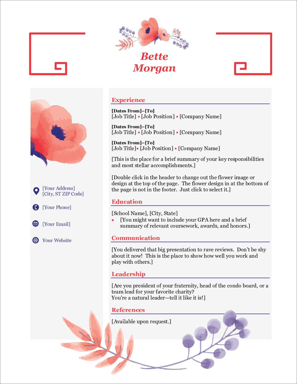 sample resume templates