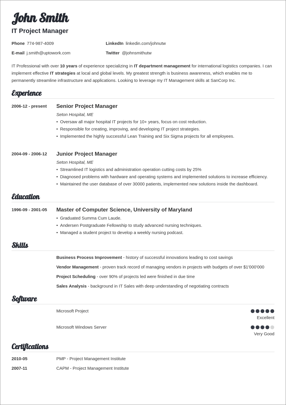 cv letter for job