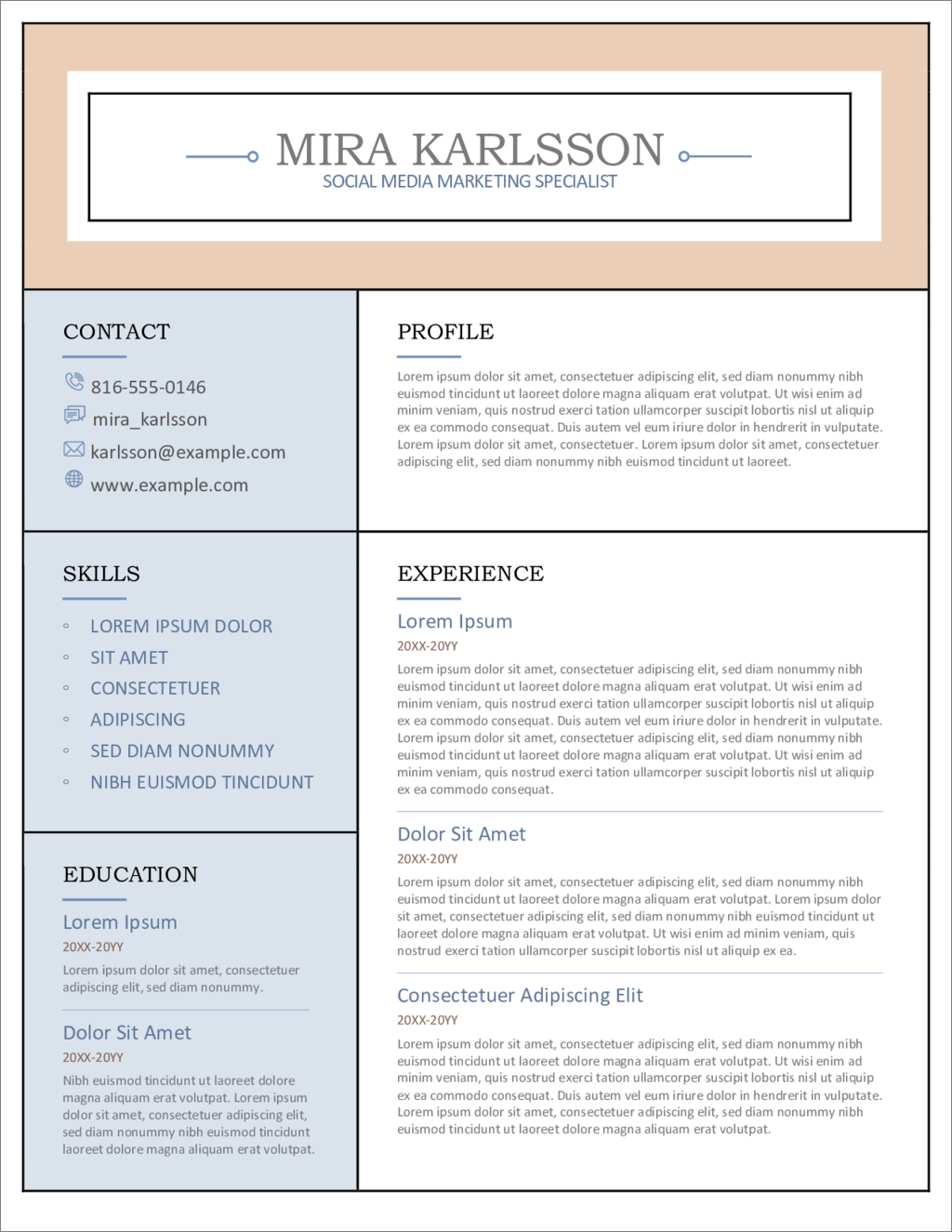 free resume templates word document