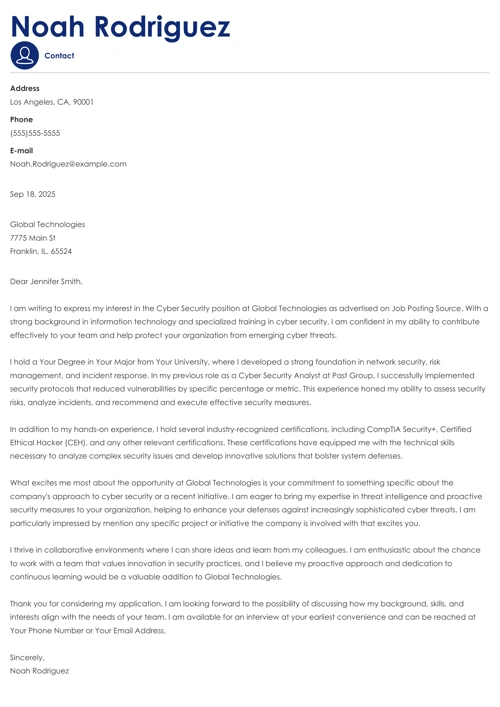 sample cover letter example
