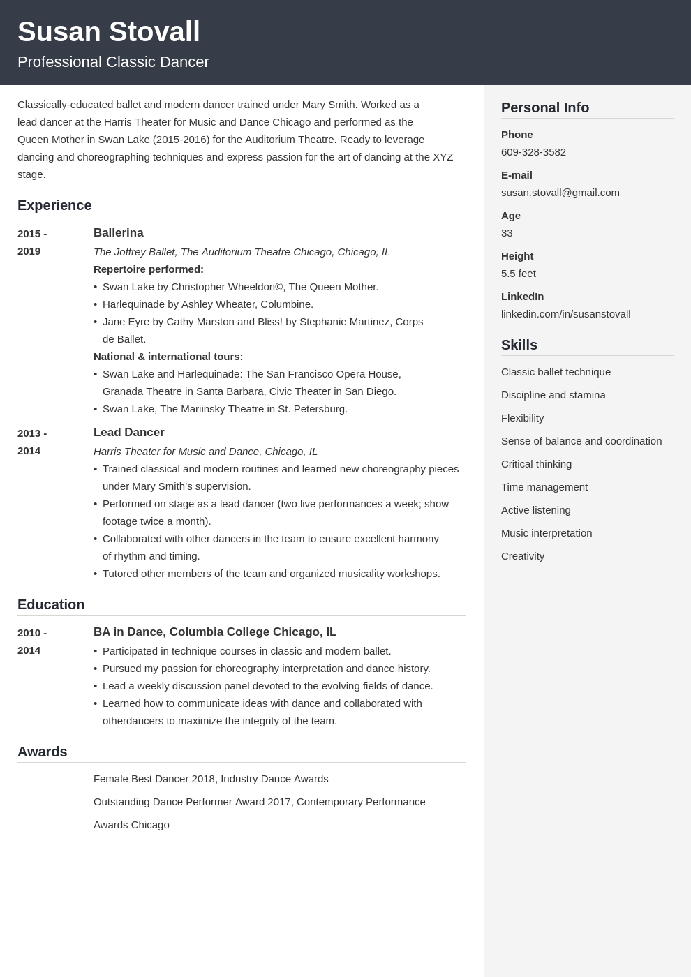 dance resume example template cubic