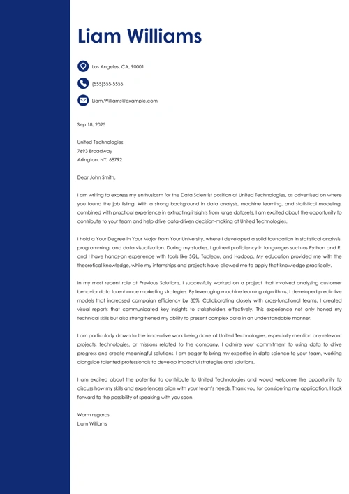 sample cover letter example