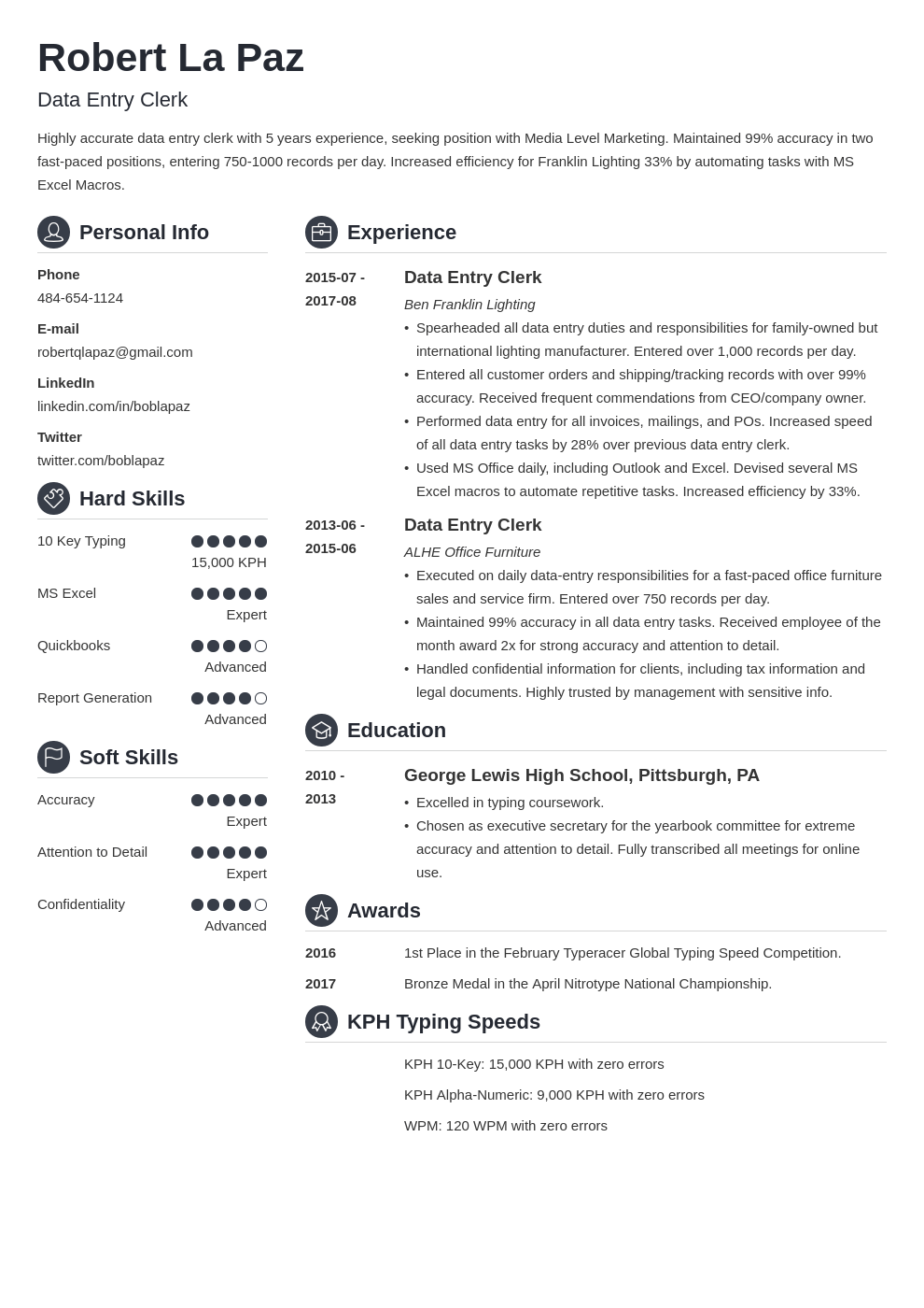 data entry resume example template crisp