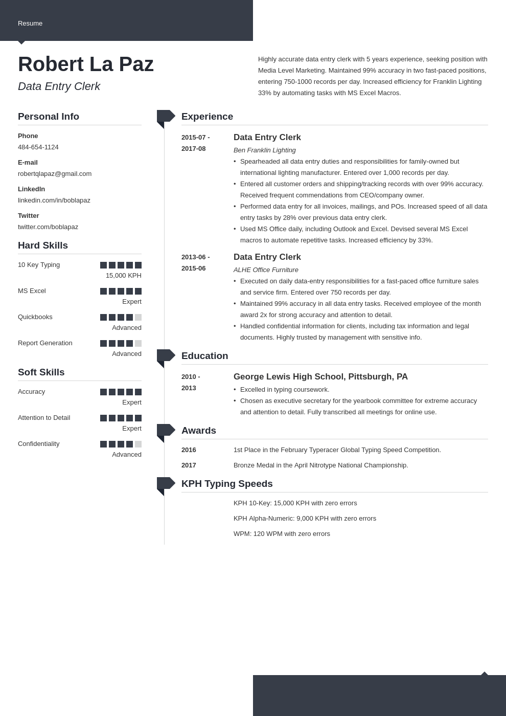 Data Entry Resume Sample (+ Skills & Job Description)