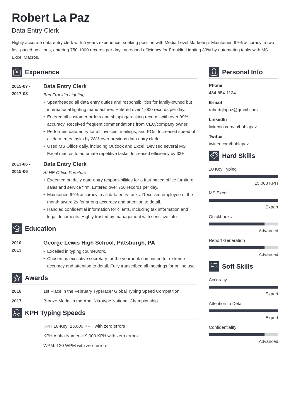 data entry resume example template vibes