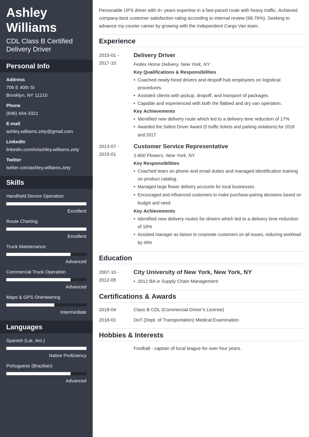 delivery driver resume example template cascade