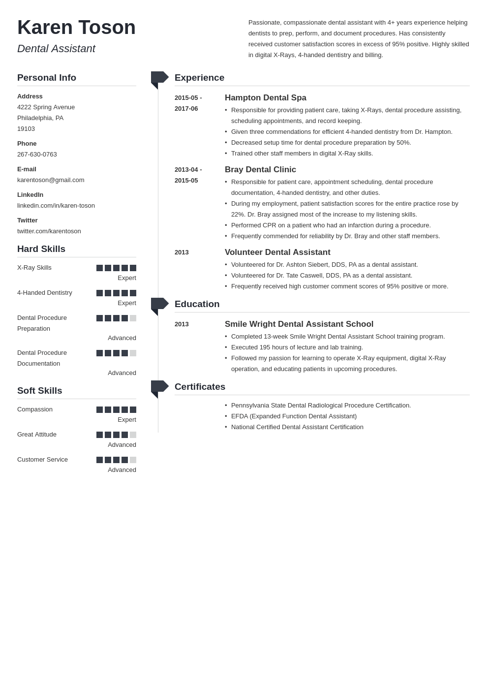 Dental Assistant Resume Template Free from cdn-images.zety.com