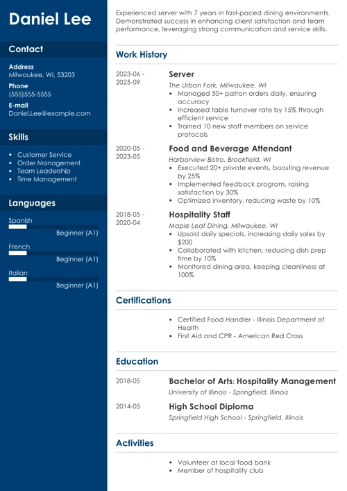 sample resume example