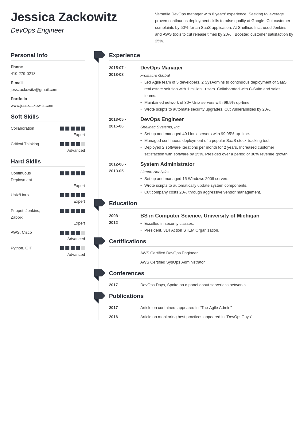 devops resume example template muse