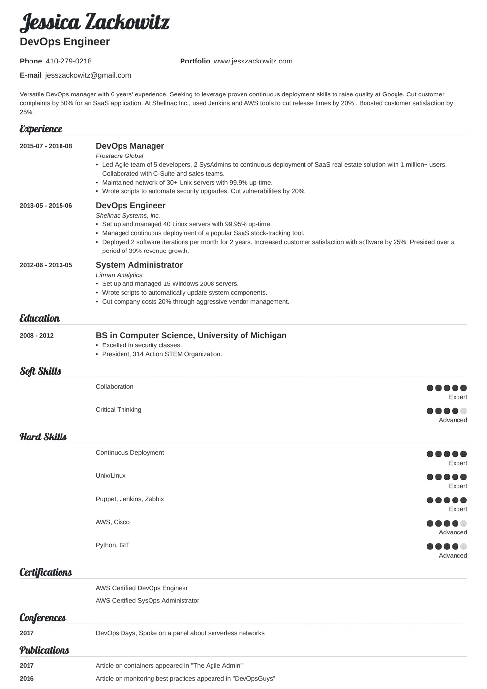 DevOps Engineer Resume Sample & Guide (20+ Tips)