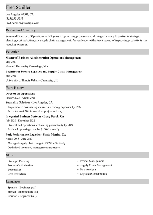 sample resume example
