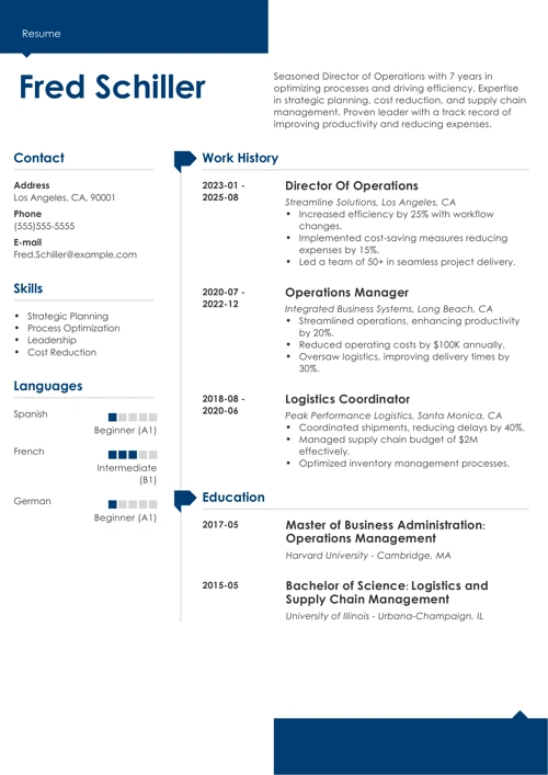 sample resume example