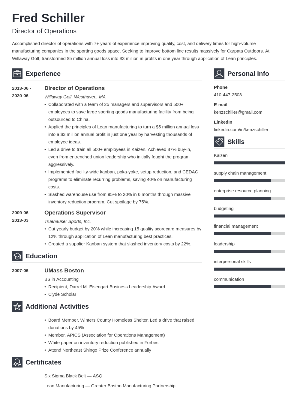 Director of Operations Resume: Examples and Guide [10+ Tips]