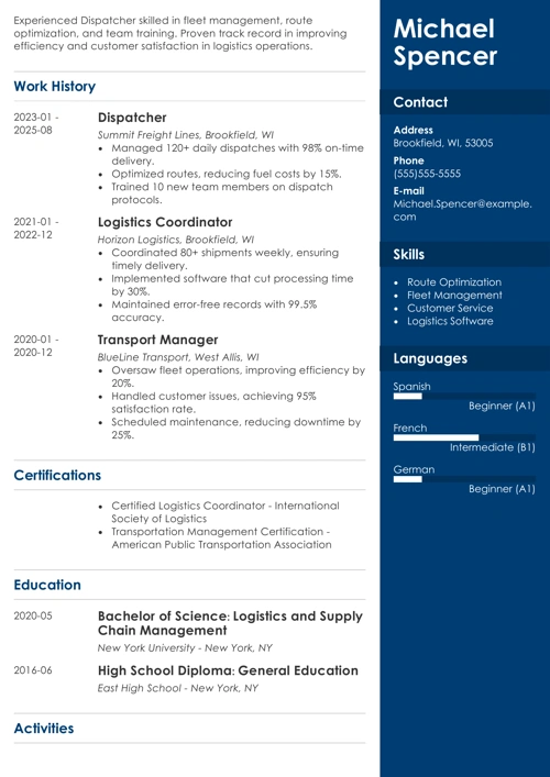 sample resume example