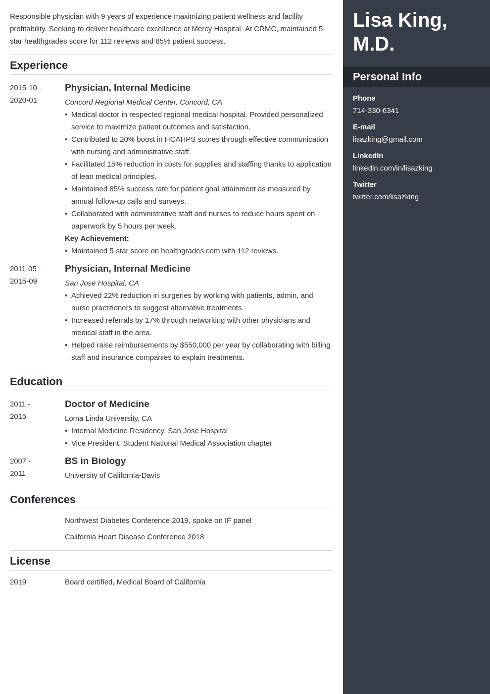 doctor resume example template enfold