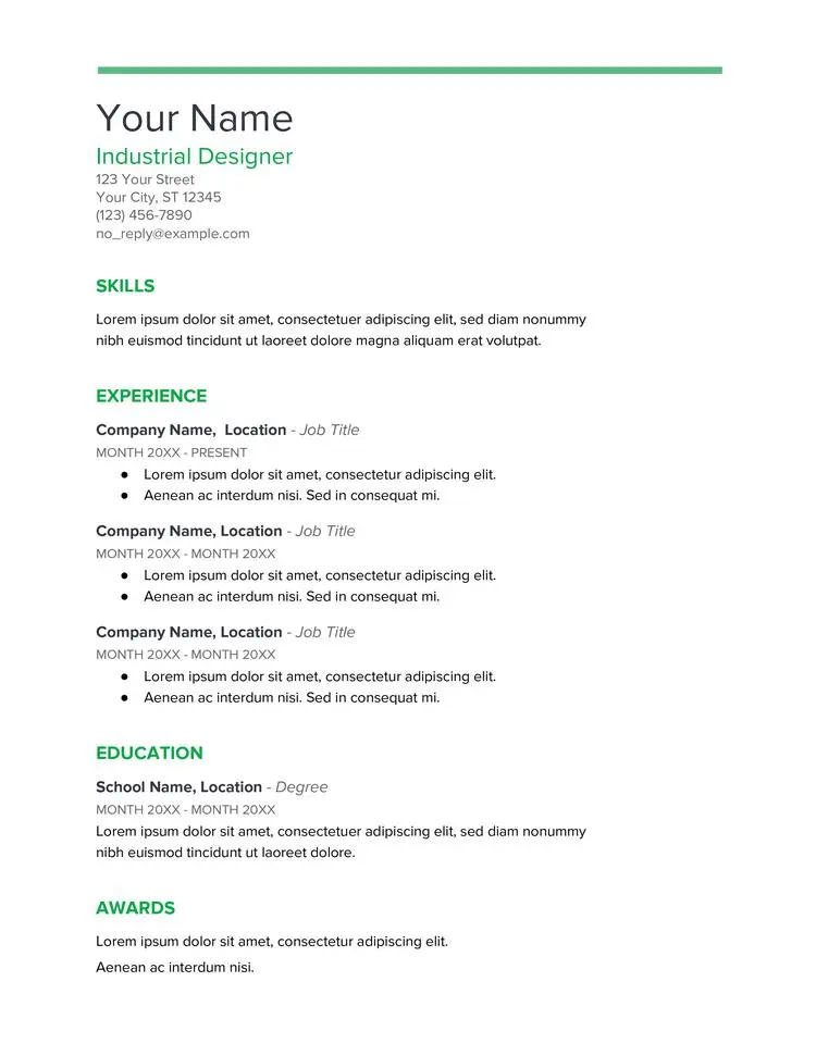 editable CV template