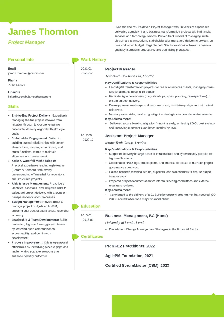 customisable CV template by Zety
