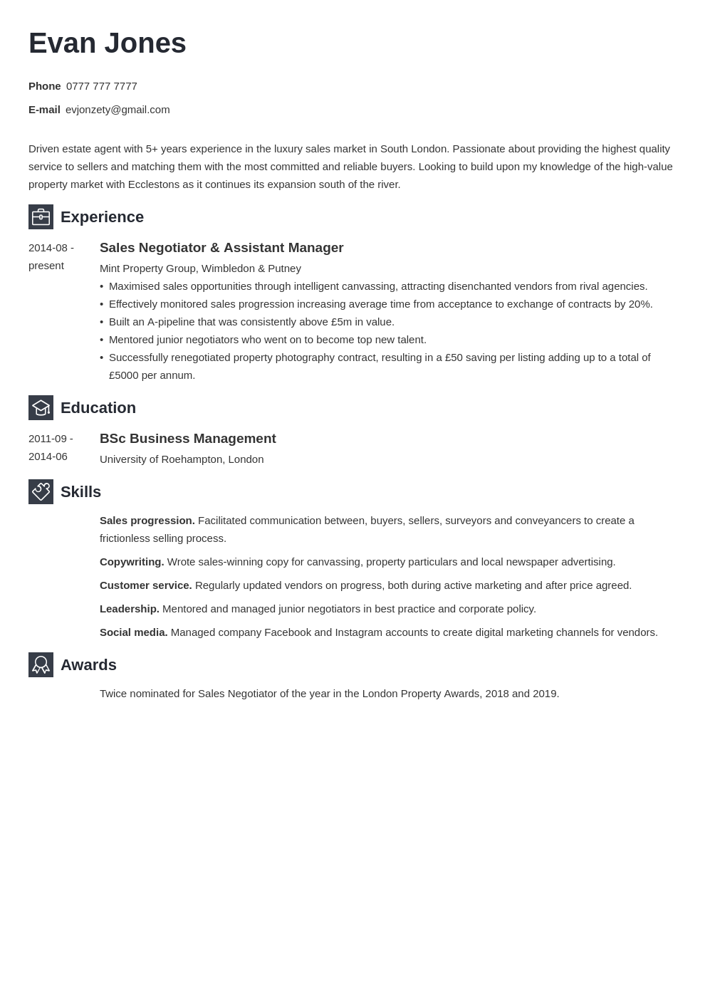 cv template for ms word