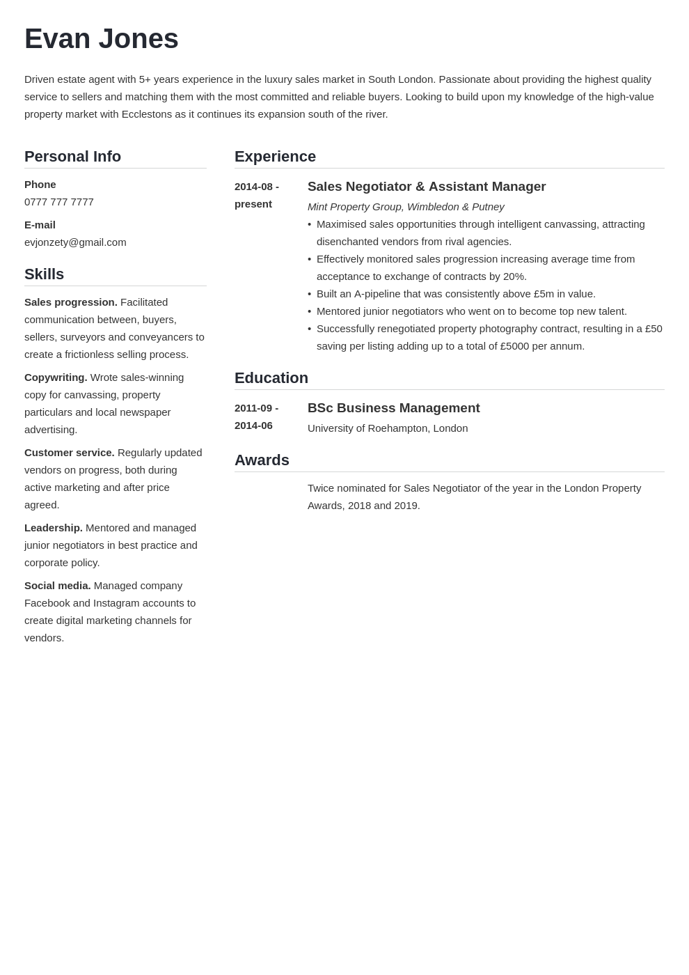 cv template in word free download