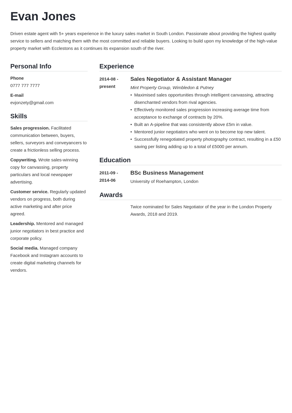 cv template word free download