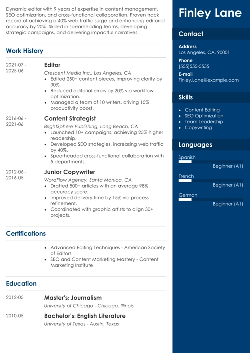 sample resume example