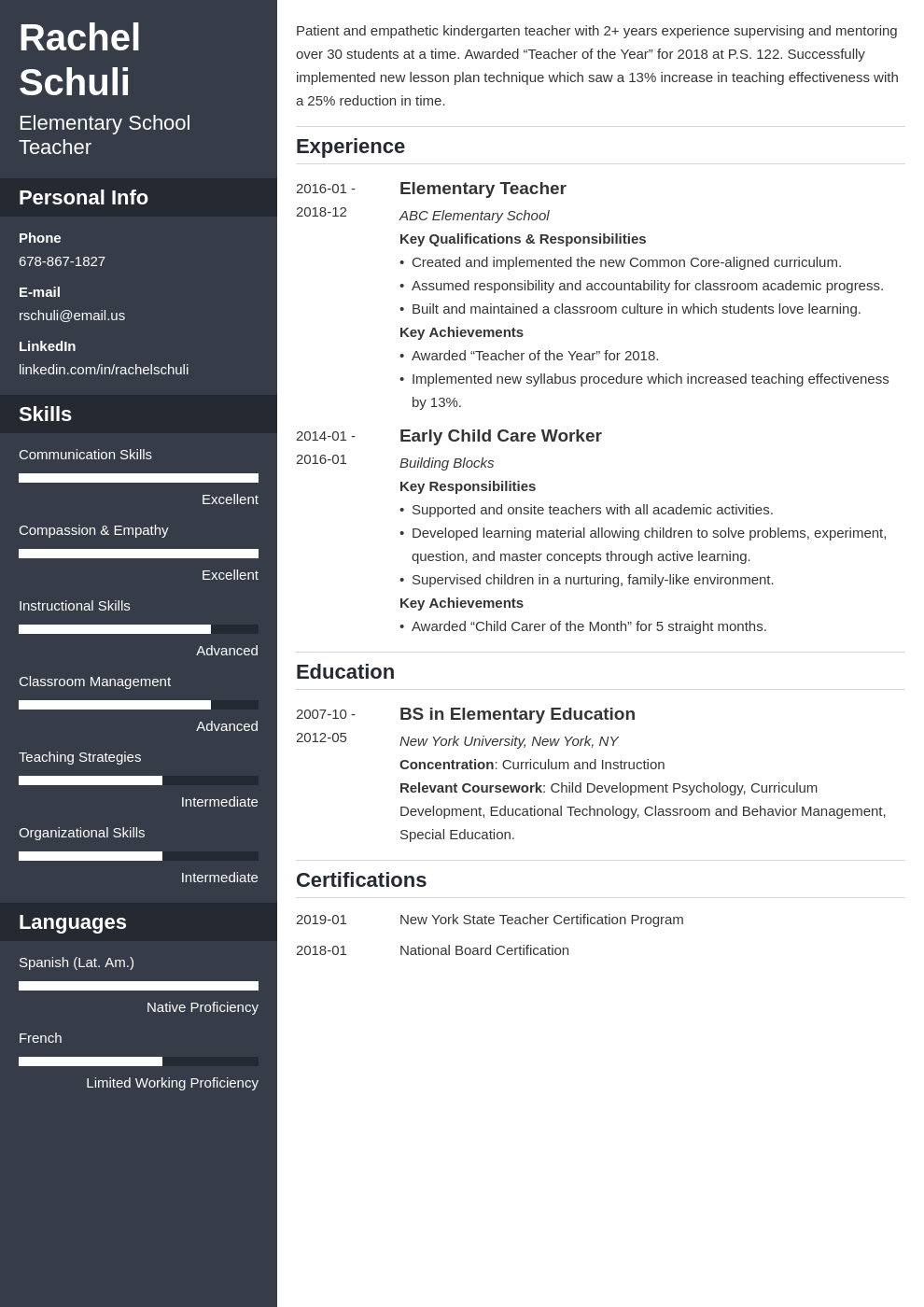 education resume example template cascade