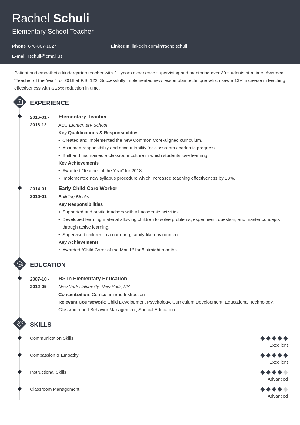 education resume example template diamond