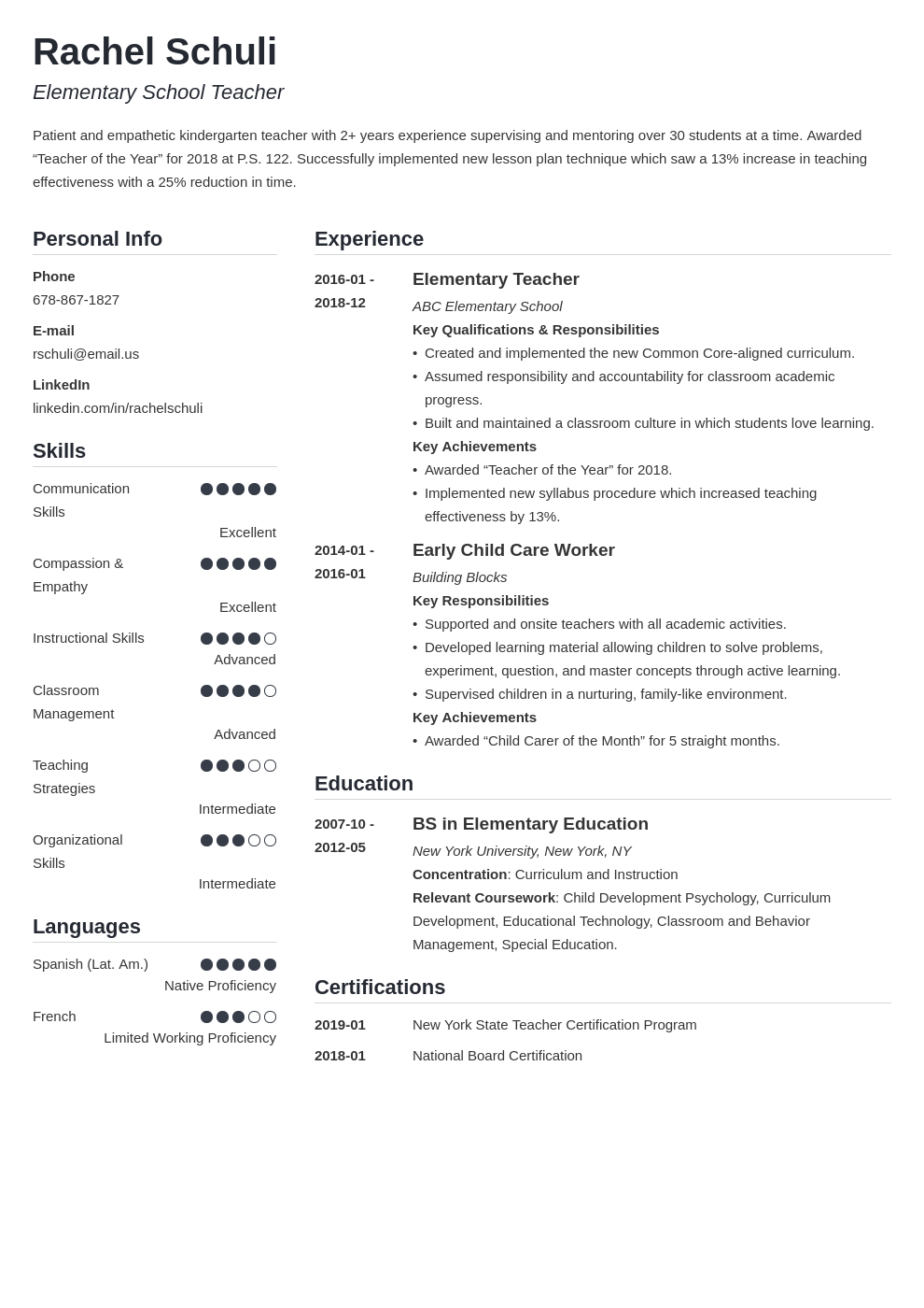 education resume example template simple